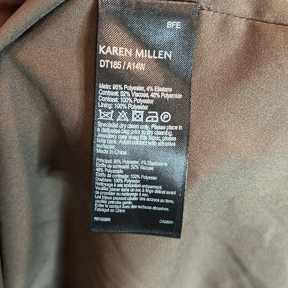 Karen Millen Brown Pleated Midi Dress with Lace Detail Size 4 - Picture 10 of 10